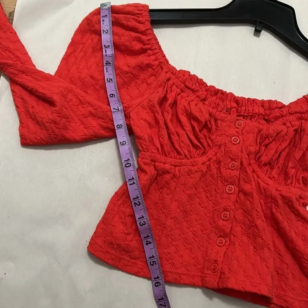 FREE PEOPLE ANTHROPOLOGIE LADY BUG LONG‎ SLEEVE SHIRT SIZE XS